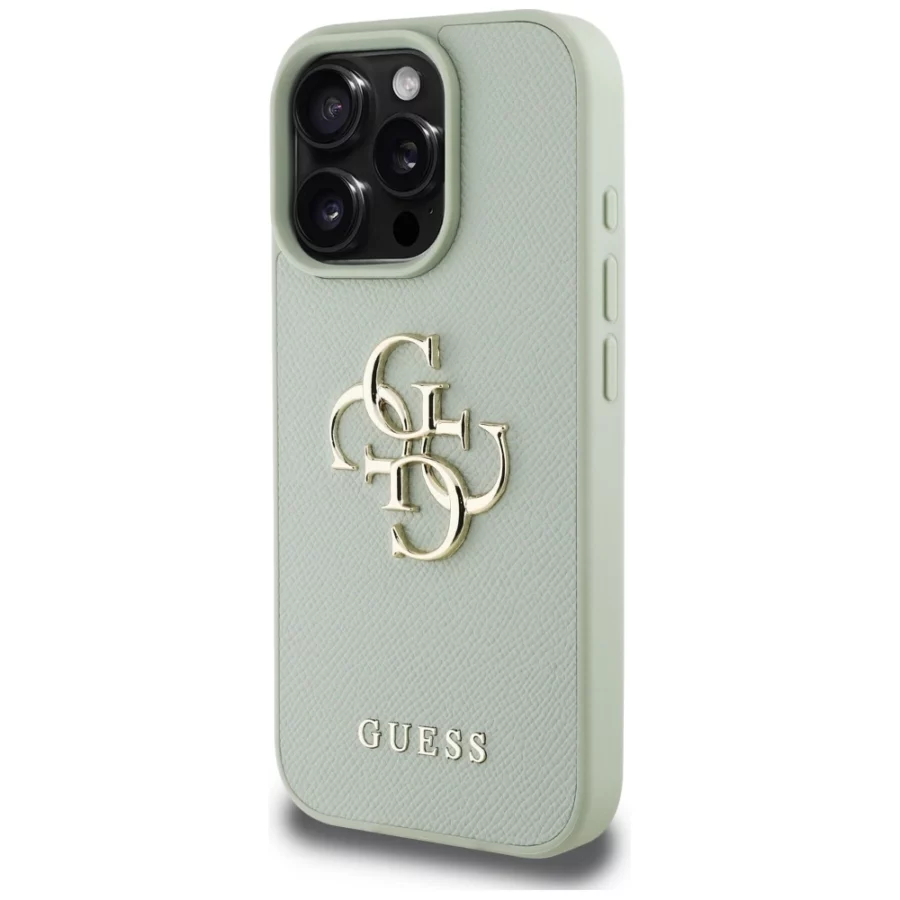 Etui Guess Grained Big 4G Logo Small Classic Logo na iPhone 16 Pro - zielone