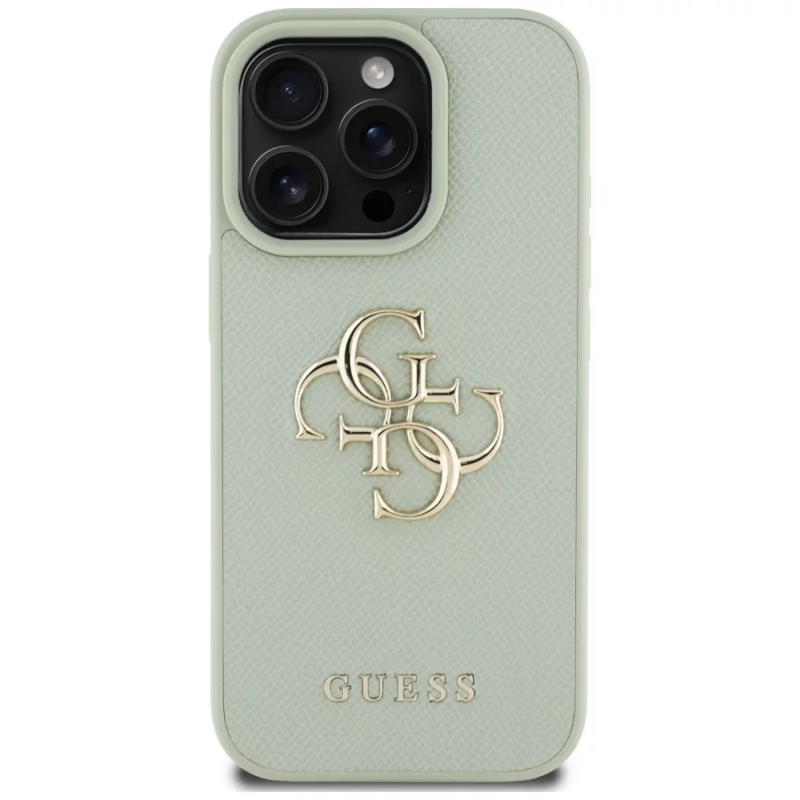 Etui Guess Grained Big 4G Logo Small Classic Logo na iPhone 16 Pro - zielone
