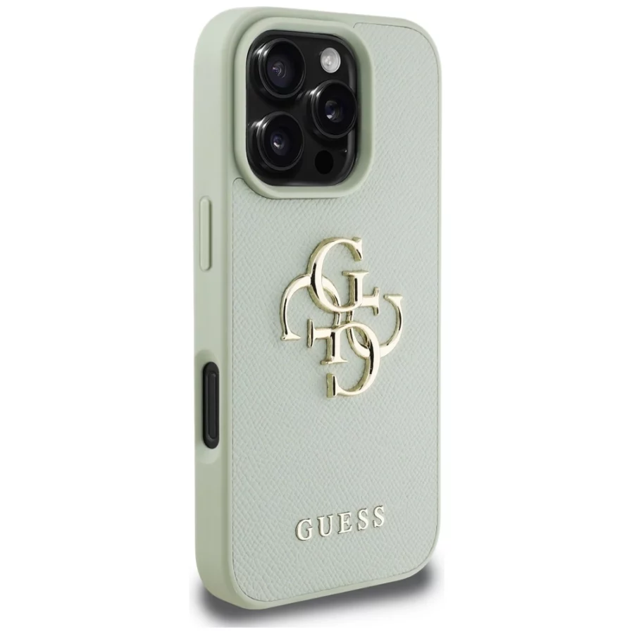 Etui Guess Grained Big 4G Logo Small Classic Logo na iPhone 16 Pro - zielone