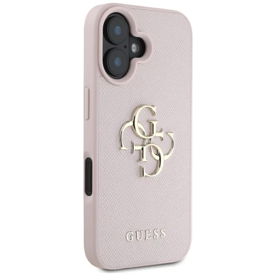Etui Guess Grained Big 4G Logo Small Classic Logo na iPhone 16 - różowe