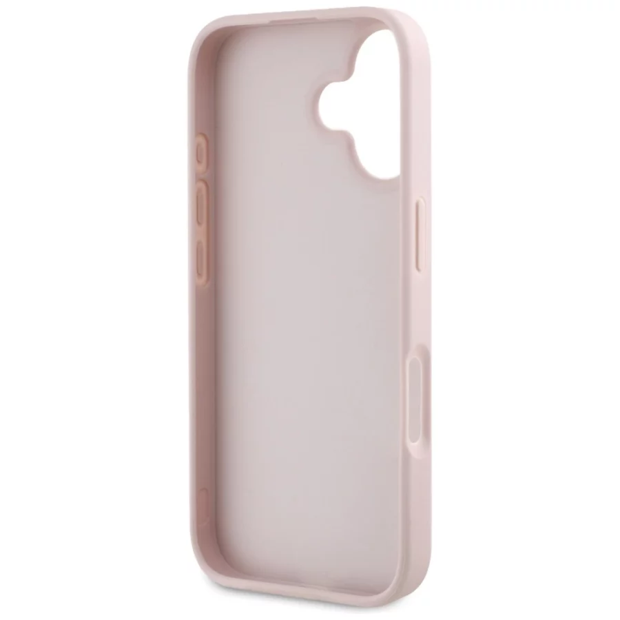 Etui Guess Grained Big 4G Logo Small Classic Logo na iPhone 16 - różowe