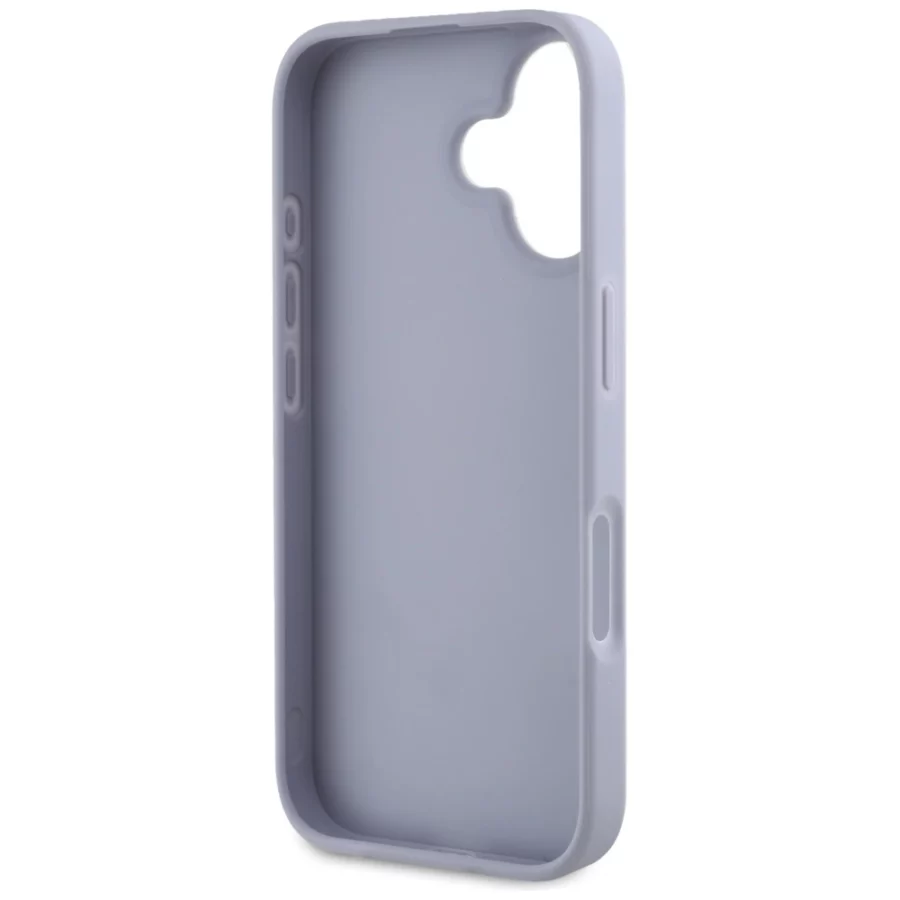 Etui Guess Hot Stamp 4G Pattern Triangle Metal Logo na iPhone 16 - fioletowe