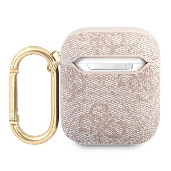 Etui Guess 4G Script Metal Collectionna AirPods 1 / 2 - różowe