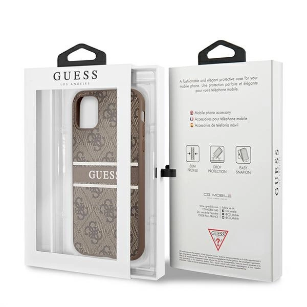 Etui Guess 4G Stripe na iPhone 11 / Xr 6,1" - brązowe