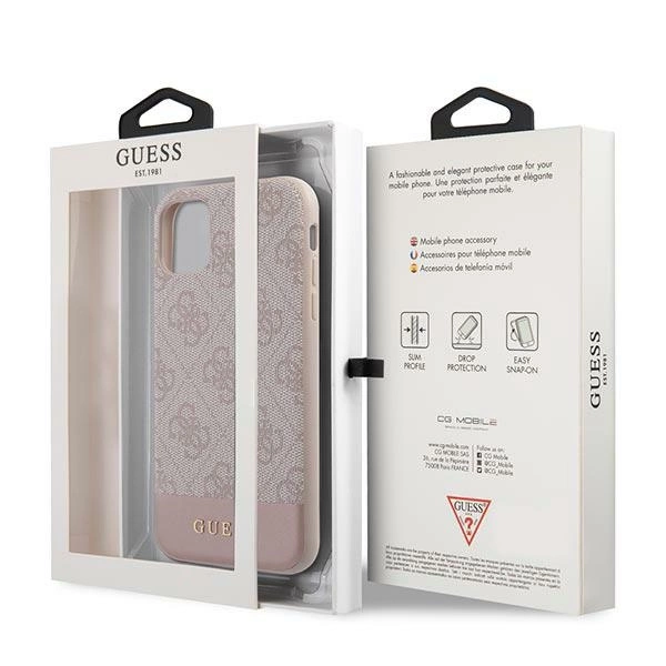 Etui Guess 4G Stripe Collection na iPhone 11 / Xr 6,1" - różowe
