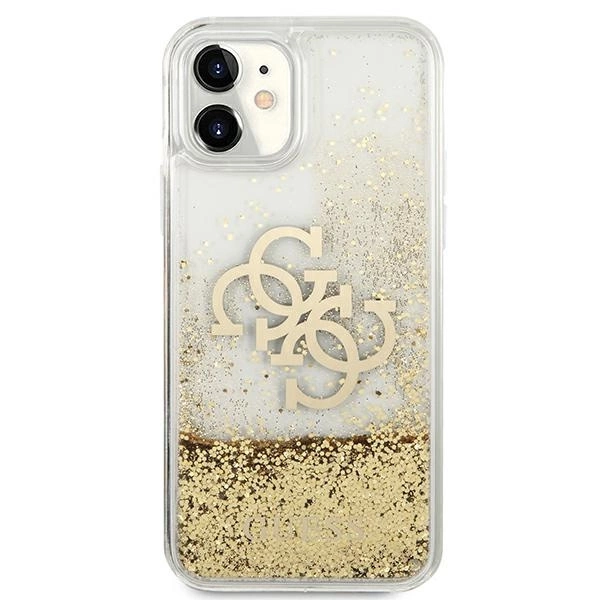 Etui Guess 4G Big Liquid Glitter na iPhone 11 6,1" / Xr - złote