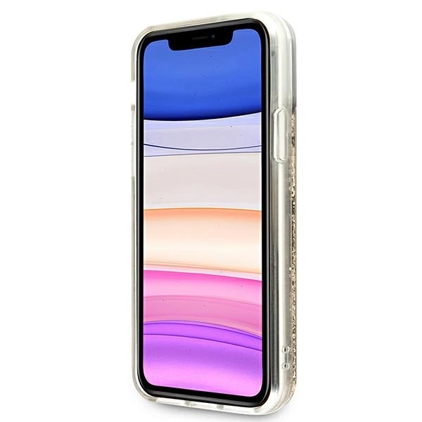 Etui Guess 4G Big Liquid Glitter na iPhone 11 6,1" / Xr - złote