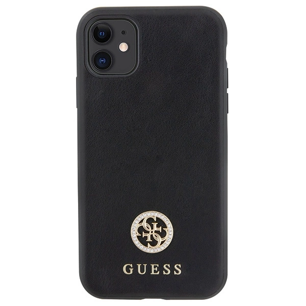 Etui Guess Strass Metal Logo na iPhone 11 / Xr 6.1" - czarne