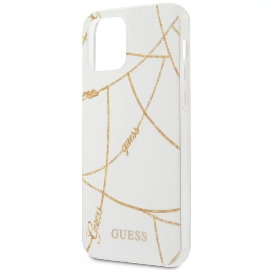 Etui Guess Gold Chain Collection na iPhone 12 Pro Max 6,7"  - białe