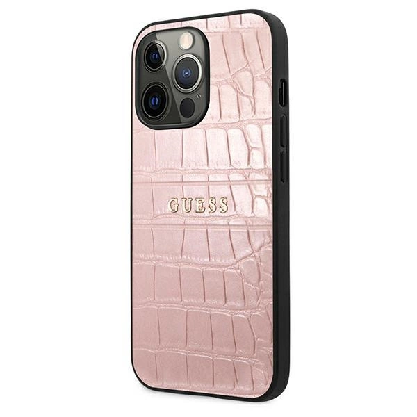 Etui Guess Croco Strap Collection na iPhone 13 Pro / 13 6,1" - różowe