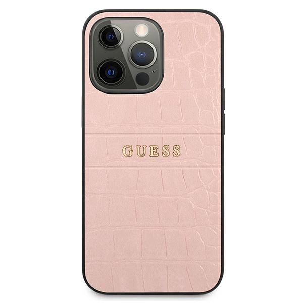 Etui Guess Croco Strap Collection na iPhone 13 Pro / 13 6,1" - różowe