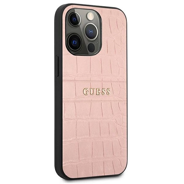 Etui Guess Croco Strap Collection na iPhone 13 Pro / 13 6,1" - różowe
