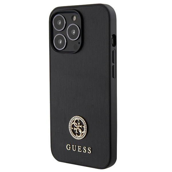 Etui Guess Strass Metal Logo na iPhone 13 Pro 6.1" - czarne