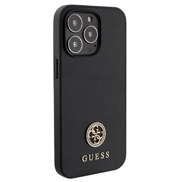 Etui Guess Strass Metal Logo na iPhone 13 Pro 6.1" - czarne