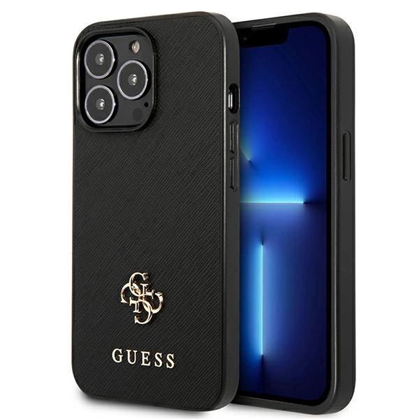 Etui Guess Saffiano 4G Small Metal Logo na iPhone 13 Pro / 13  6,1" - czarne