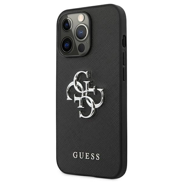 Etui Guess Saffiano 4G Metal Logo na iPhone 13 Pro / 13  6,1" - czarne