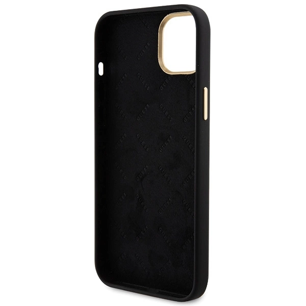 Etui Guess Silicone Logo Strass 4G na iPhone 15 Plus / 14 Plus 6.7" - czarne