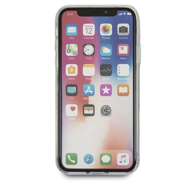 Etui Guess Flower Desire Red Rose na iPhone X - przezroczyste