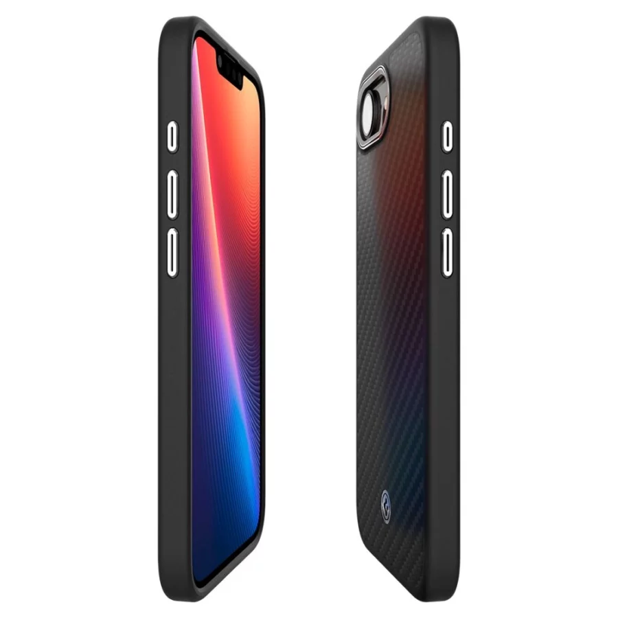 Etui Spigen Enzo Aramid MagSafe na iPhone 16e / 17e- czarne