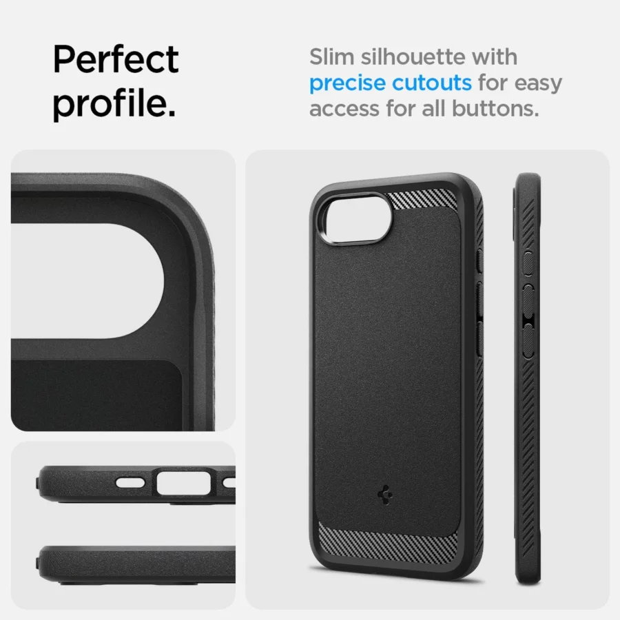 Etui Spigen Rugged Armor MagSafe na iPhone 16e / 17e- czarne