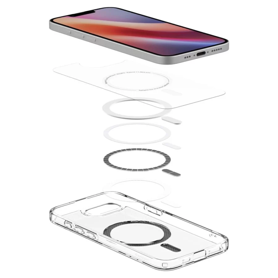 Etui Spigen Ultra Hybrid MagSafe na iPhone 16e / 17e Carbon Fiber - przezroczyste