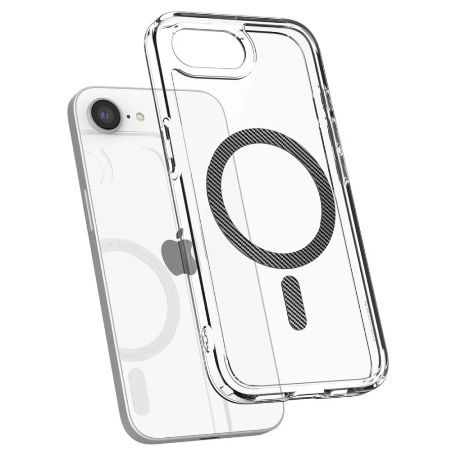 Etui Spigen Ultra Hybrid MagSafe na iPhone 16e / 17e Carbon Fiber - przezroczyste