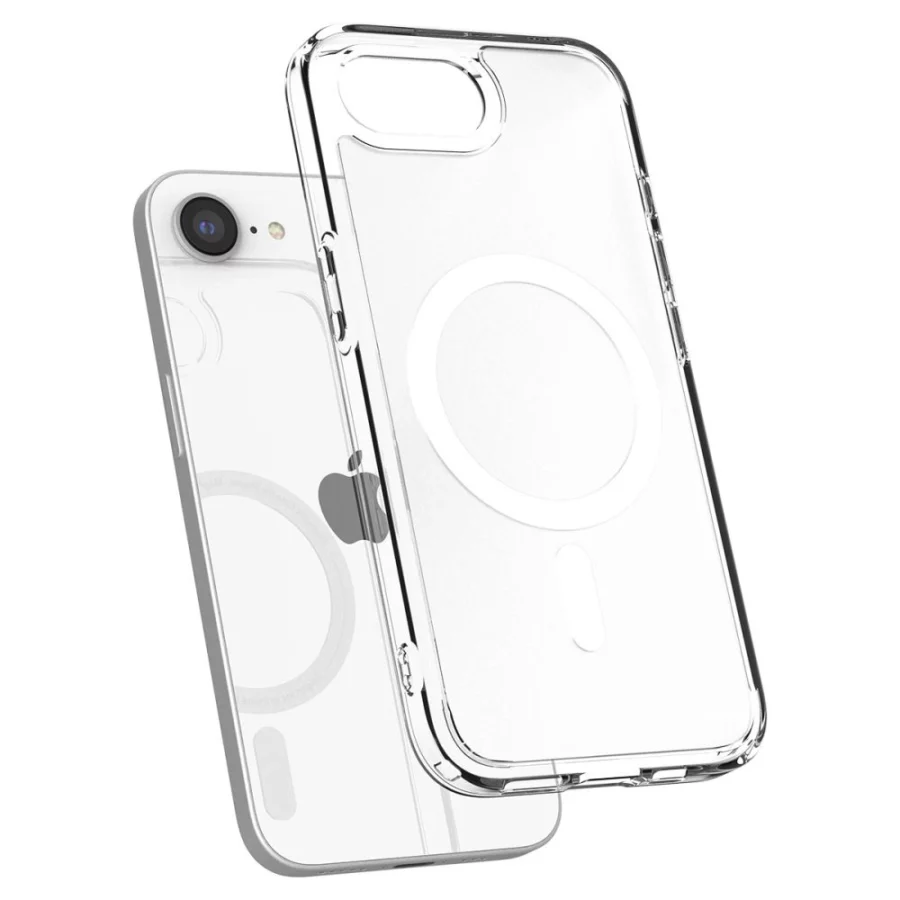Etui Spigen Ultra Hybrid MagSafe na iPhone 16e / 17e- białe, półprzezroczyste