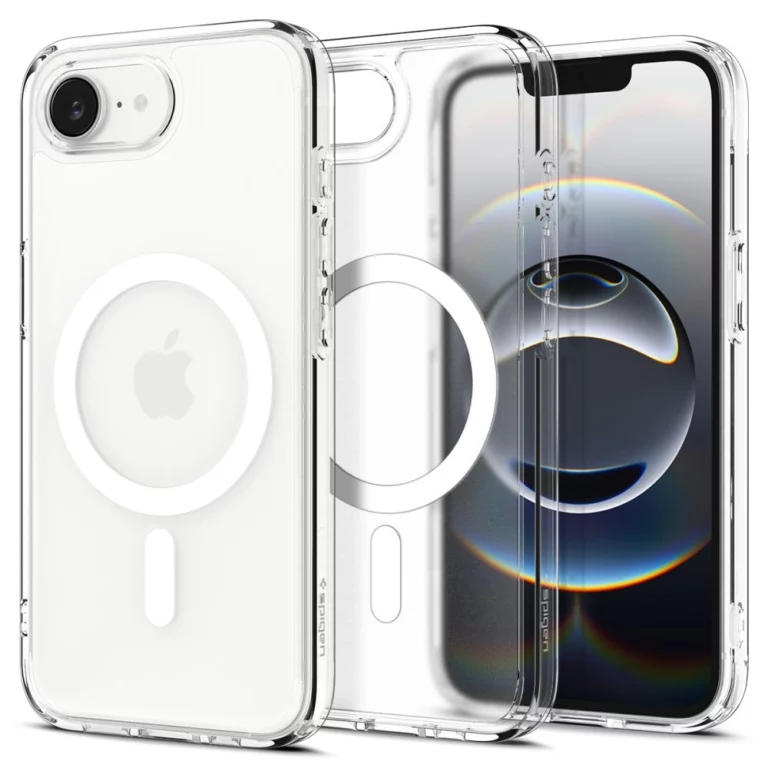 Etui Spigen Ultra Hybrid MagSafe na iPhone 16e / 17e- białe, półprzezroczyste