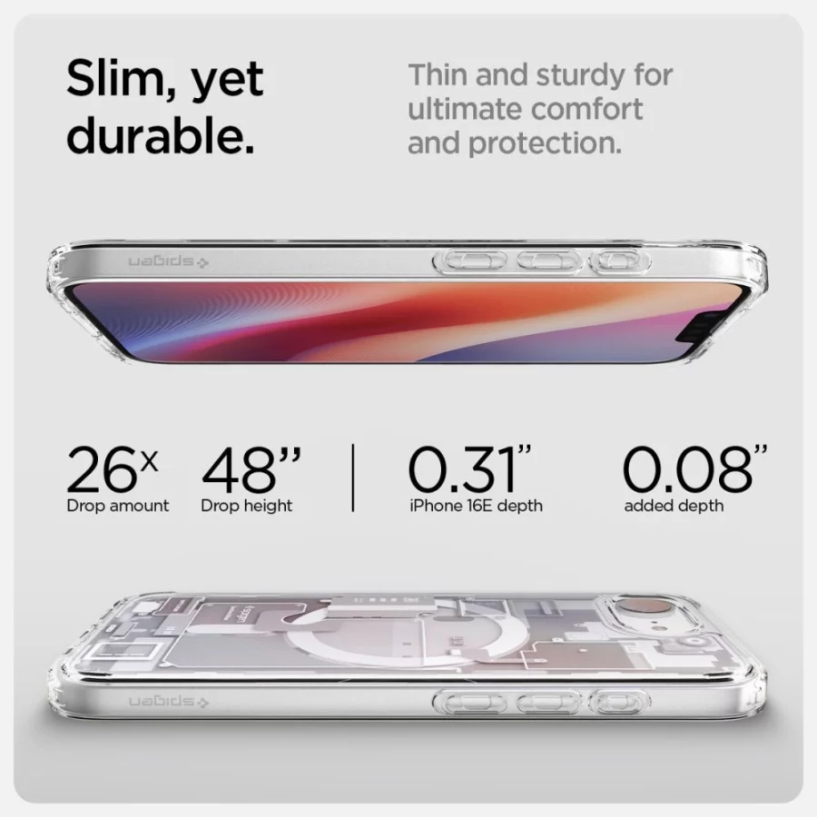 Etui Spigen Ultra Hybrid MagSafe na iPhone 16e / 17e Zero One - białe