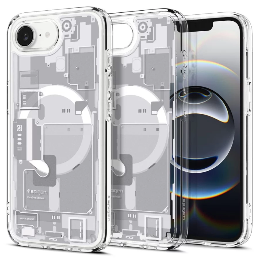 Etui Spigen Ultra Hybrid MagSafe na iPhone 16e / 17e Zero One - białe