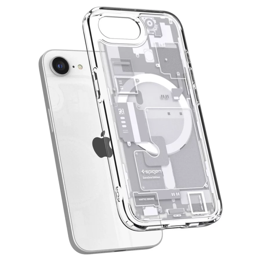Etui Spigen Ultra Hybrid MagSafe na iPhone 16e / 17e Zero One - białe