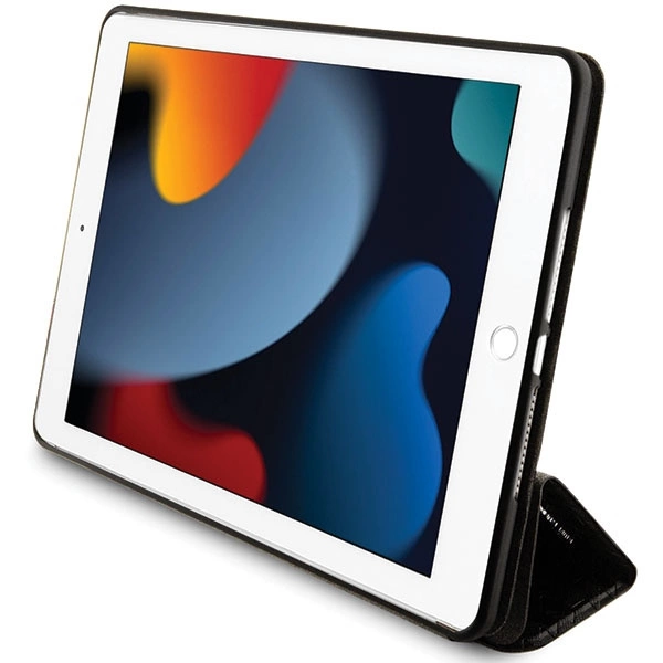 Etui Karl Lagerfeld Saffiano Monogram Ikonik na iPad 10.2" 2019 (7 gen.) Folio Magnet Allover Cover - czarne