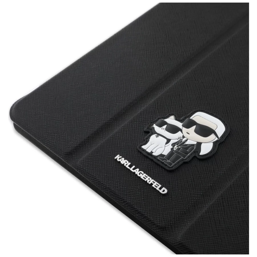 Etui Karl Lagerfeld Saffiano Magnetic Karl & Choupette na iPad Air 11" 2024 Book Cover - czarne