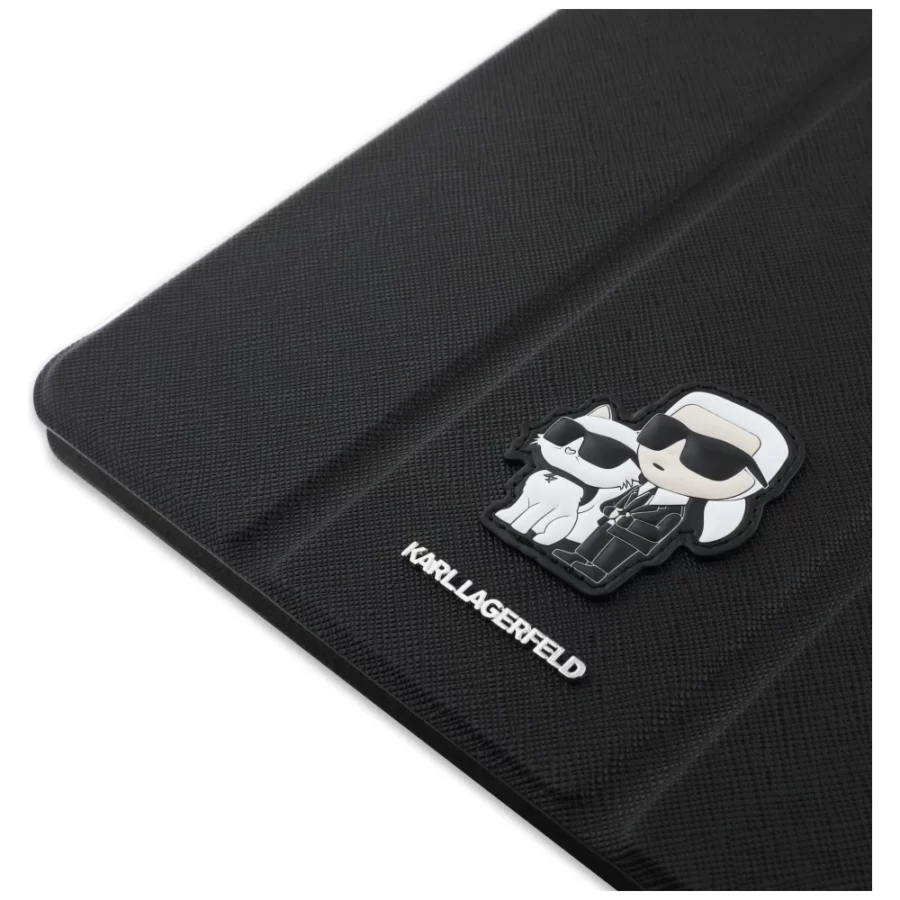 Etui Karl Lagerfeld Saffiano Magnetic Karl & Choupette na iPad Pro 13" 2024 Book Cover - czarne
