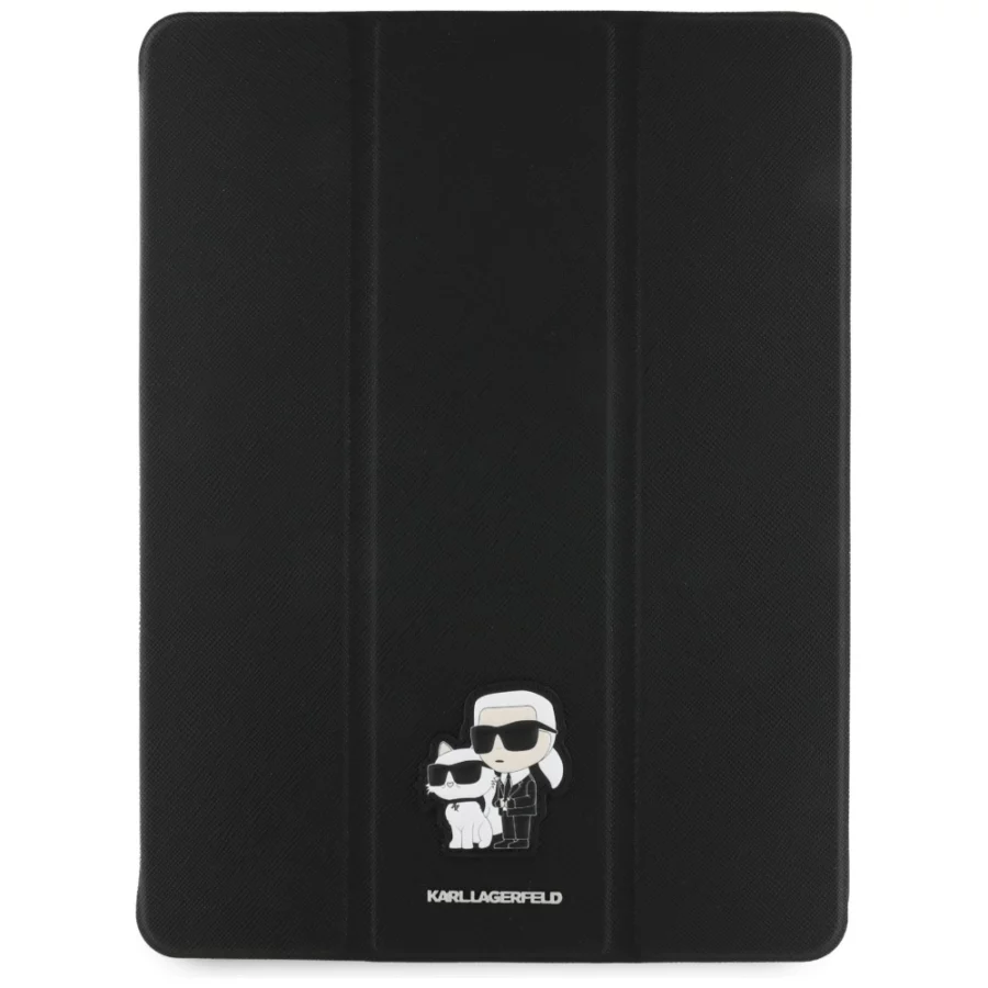 Etui Karl Lagerfeld Saffiano Magnetic Karl & Choupette na iPad Air 13" 2024 Book Cover - czarne