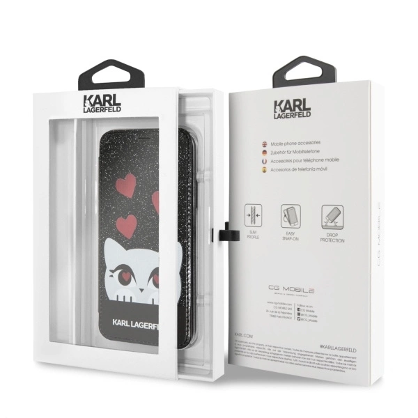 Etui Karl Lagerfeld Valentine na iPhone X / Xs - czarne