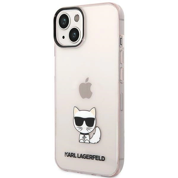 Etui Karl Lagerfeld Transparent Choupette Body na iPhone 14 Plus / 15 Plus 6,7" - różowe