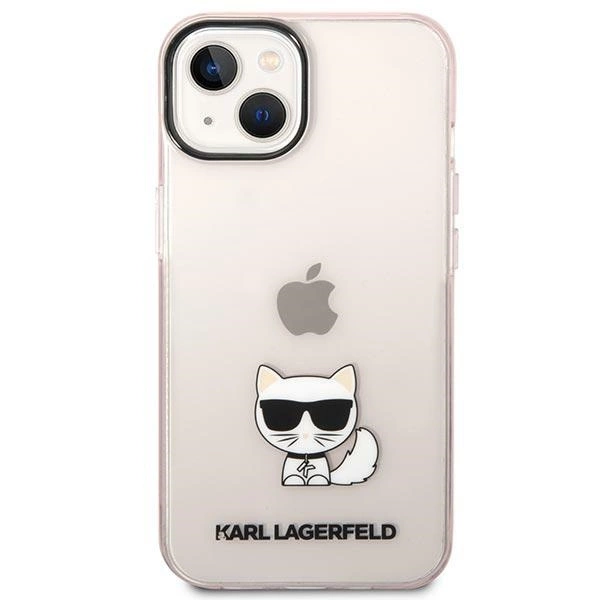 Etui Karl Lagerfeld Transparent Choupette Body na iPhone 14 Plus / 15 Plus 6,7" - różowe