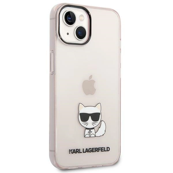 Etui Karl Lagerfeld Transparent Choupette Body na iPhone 14 Plus / 15 Plus 6,7" - różowe