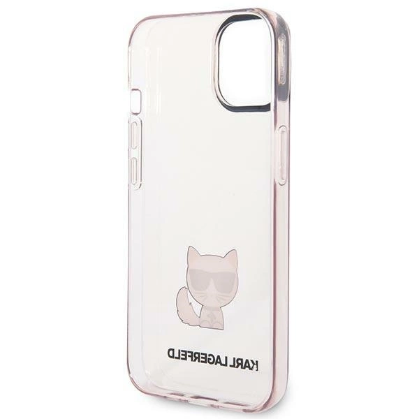 Etui Karl Lagerfeld Transparent Choupette Body na iPhone 14 Plus / 15 Plus 6,7" - różowe