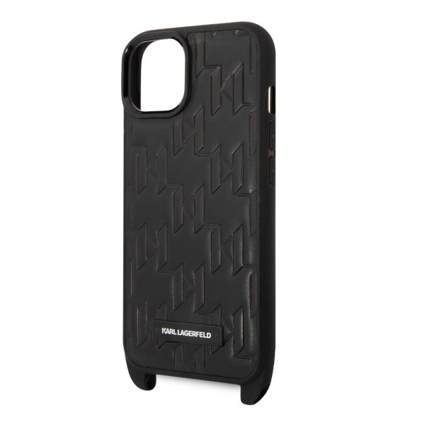 Etui Karl Lagerfeld Monogram Plaque Logo Strap na iPhone 14 / 15 / 13 6,1" - czarne