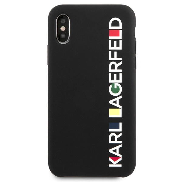 Etui Karl Lagerfeld Glossy Bauhaus na iPhone X / XS - czarne