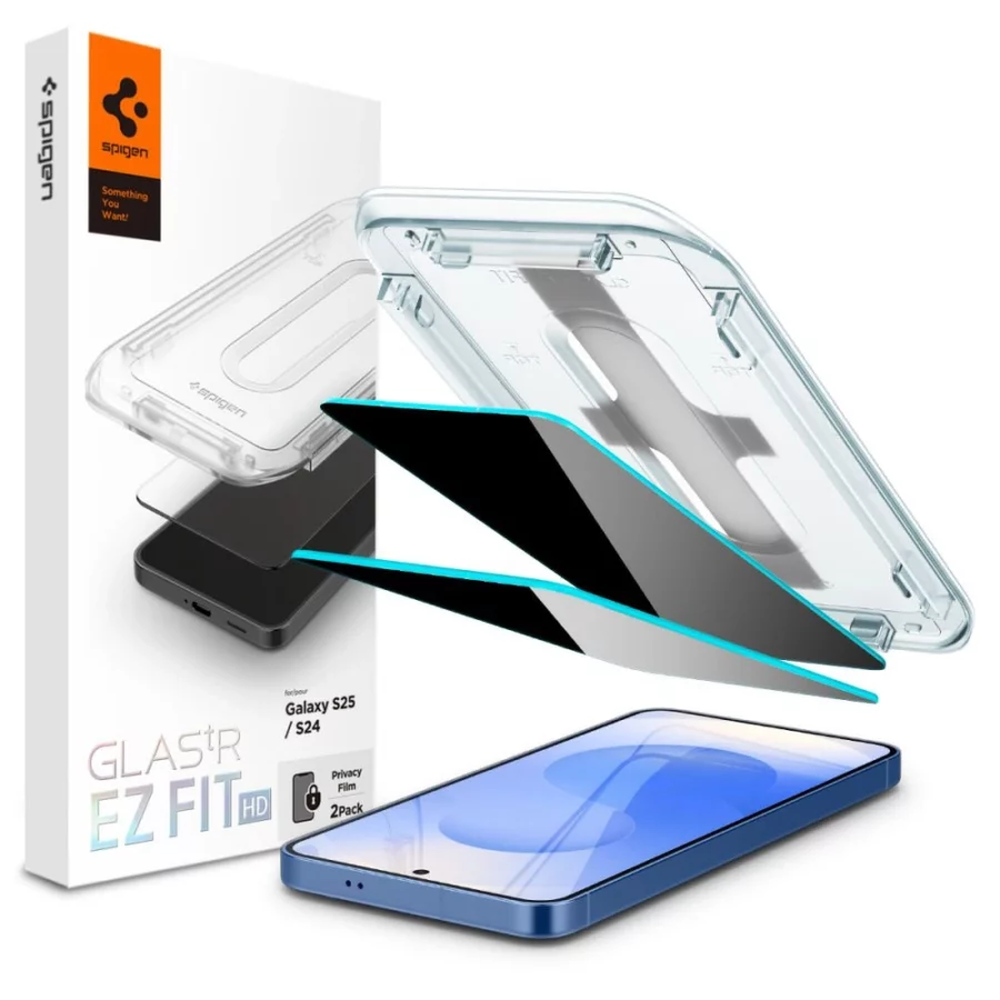 Szkło prywatyzujące Spigen Glas.TR "Ez Fit" Privacy HD 2-pack na Samsung Galaxy S24 / S25