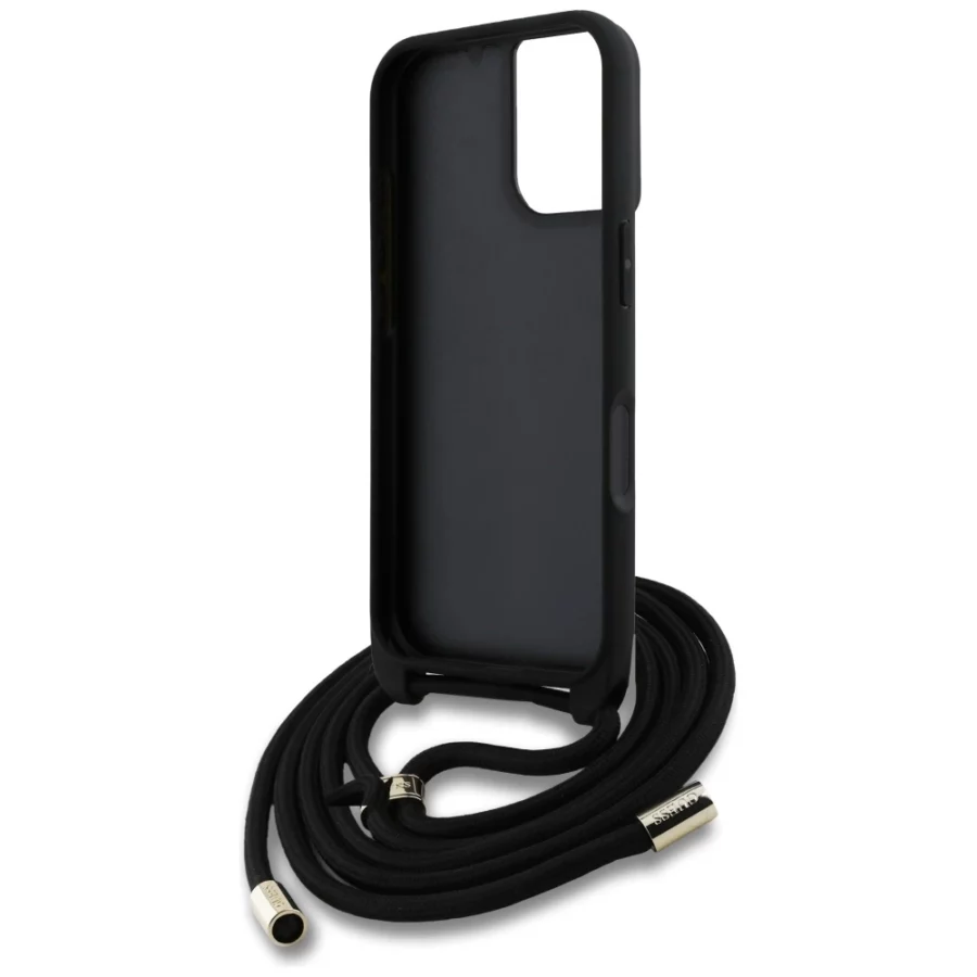 Etui Guess 4G Big Logo Cord Stap Crossbody do iPhone 16 czarny