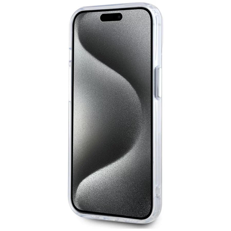 Etui Karl Lagerfeld IML Metal Karl Head MagSafe do iPhone 15 biały