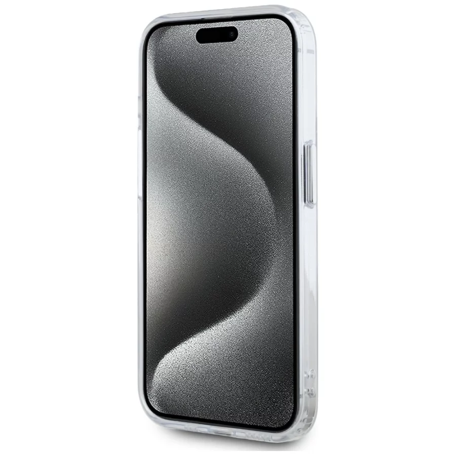 Etui Karl Lagerfeld IML Metal Karl Head MagSafe do iPhone 15 Pro biały
