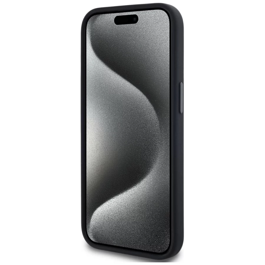 Etui Karl Lagerfeld Silicone Shadow Metal Initial MagSafe do iPhone 15 czarny