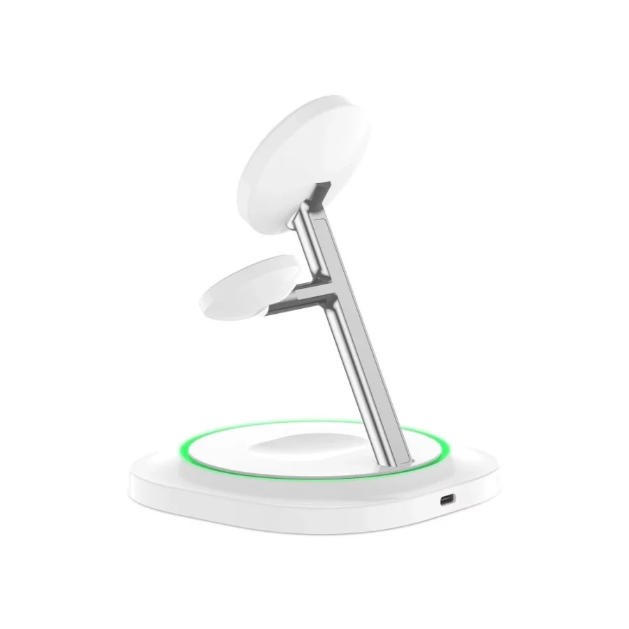 Ładowarka indukcyjna Tech-Protect QI15W-A46 3w1 Magnetic MagSafe - biała