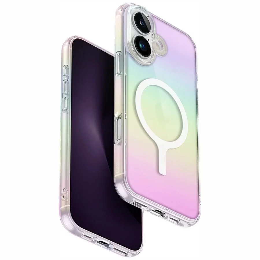 Etui UNIQ Iridescia Magclick Charging na iPhone 16 Plus - wielokolorowe