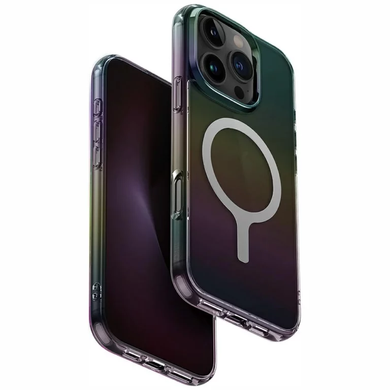 Etui UNIQ Iridescia Magclick Charging na iPhone 16 Pro - czarny